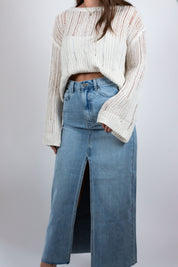 The '90s Denim Maxi Skirt