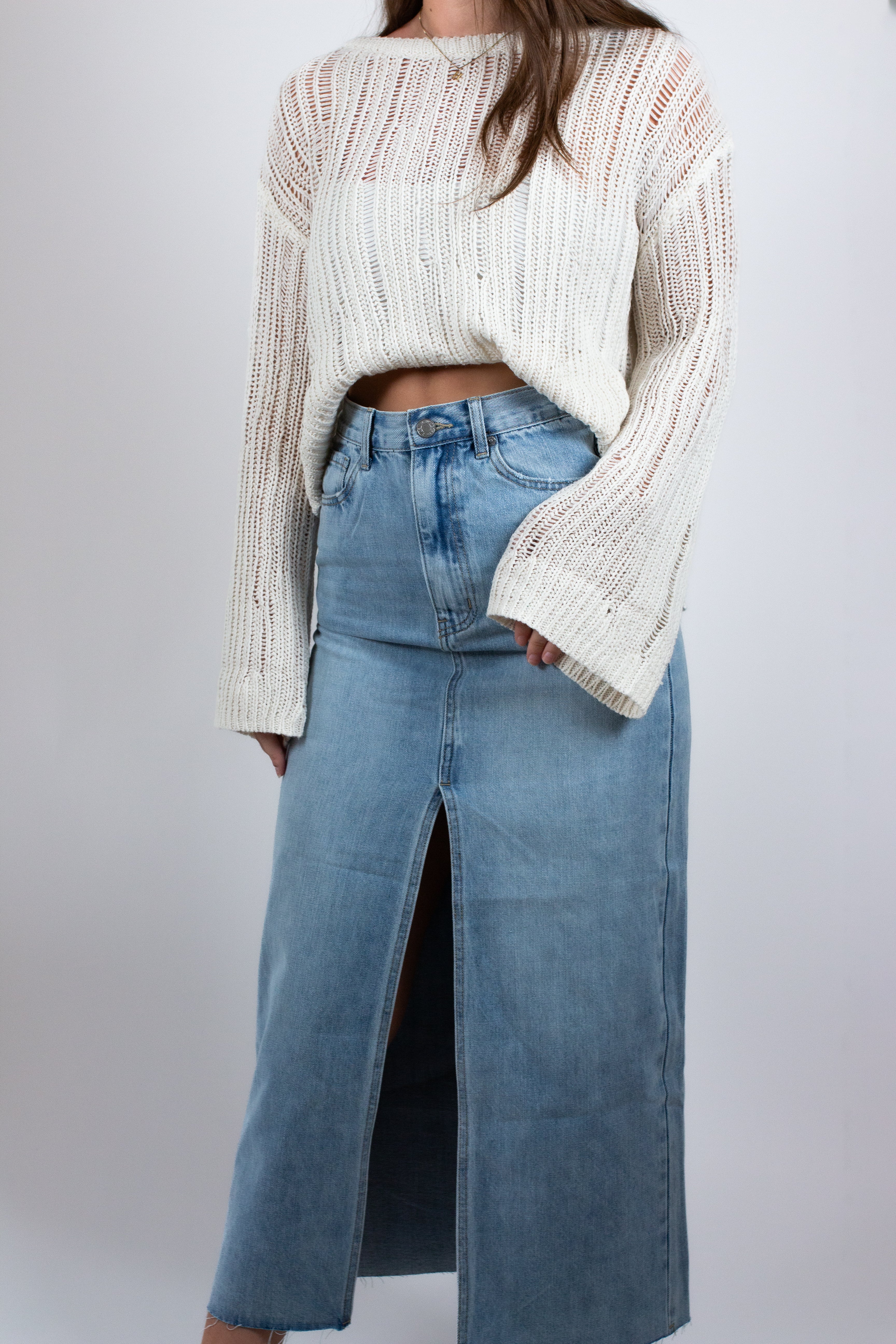 The '90s Denim Maxi Skirt