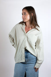 The Oversized Striped Button Down