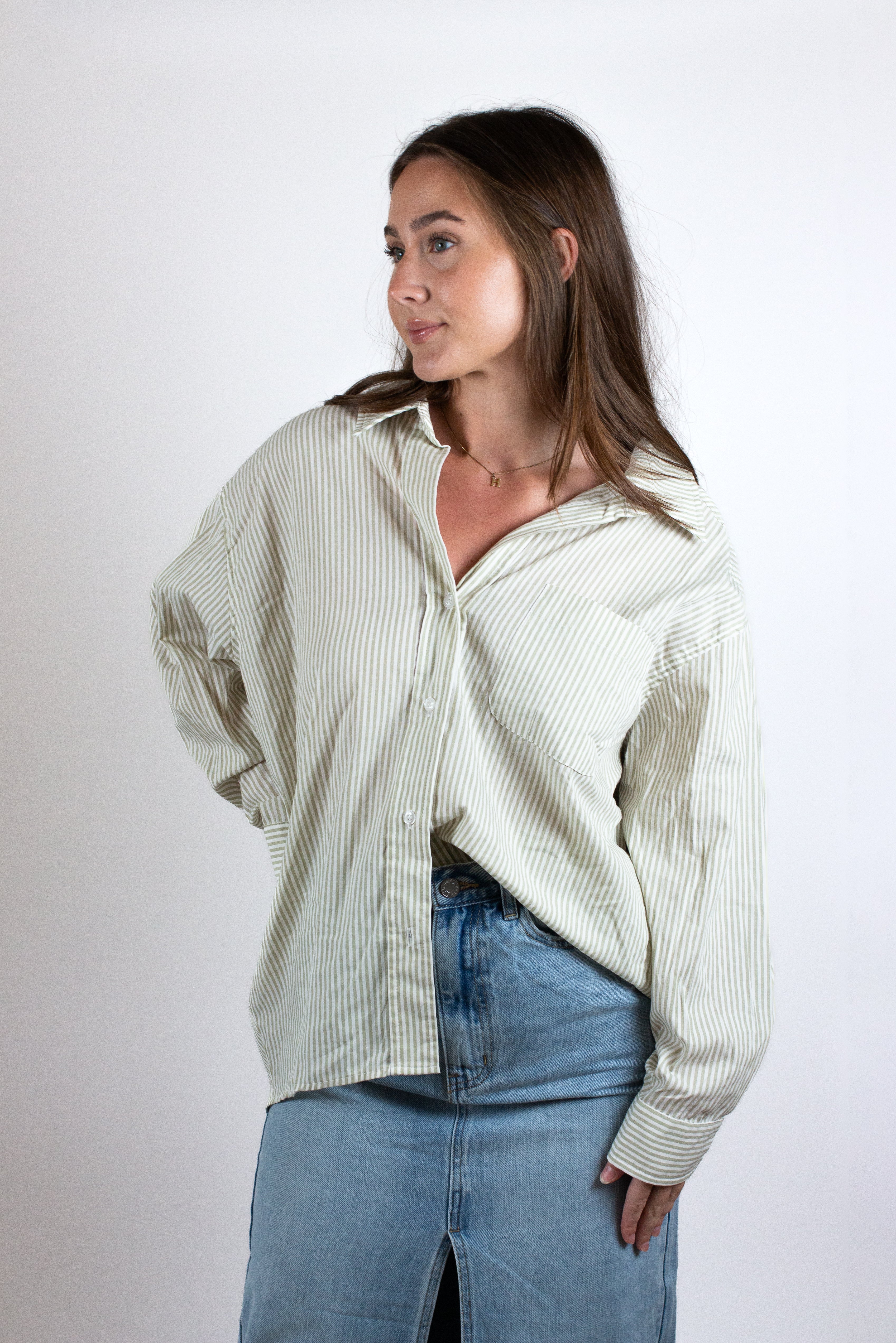 The Oversized Striped Button Down