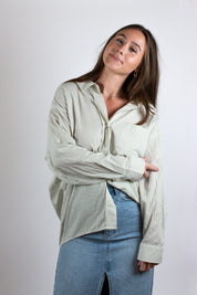 The Oversized Striped Button Down