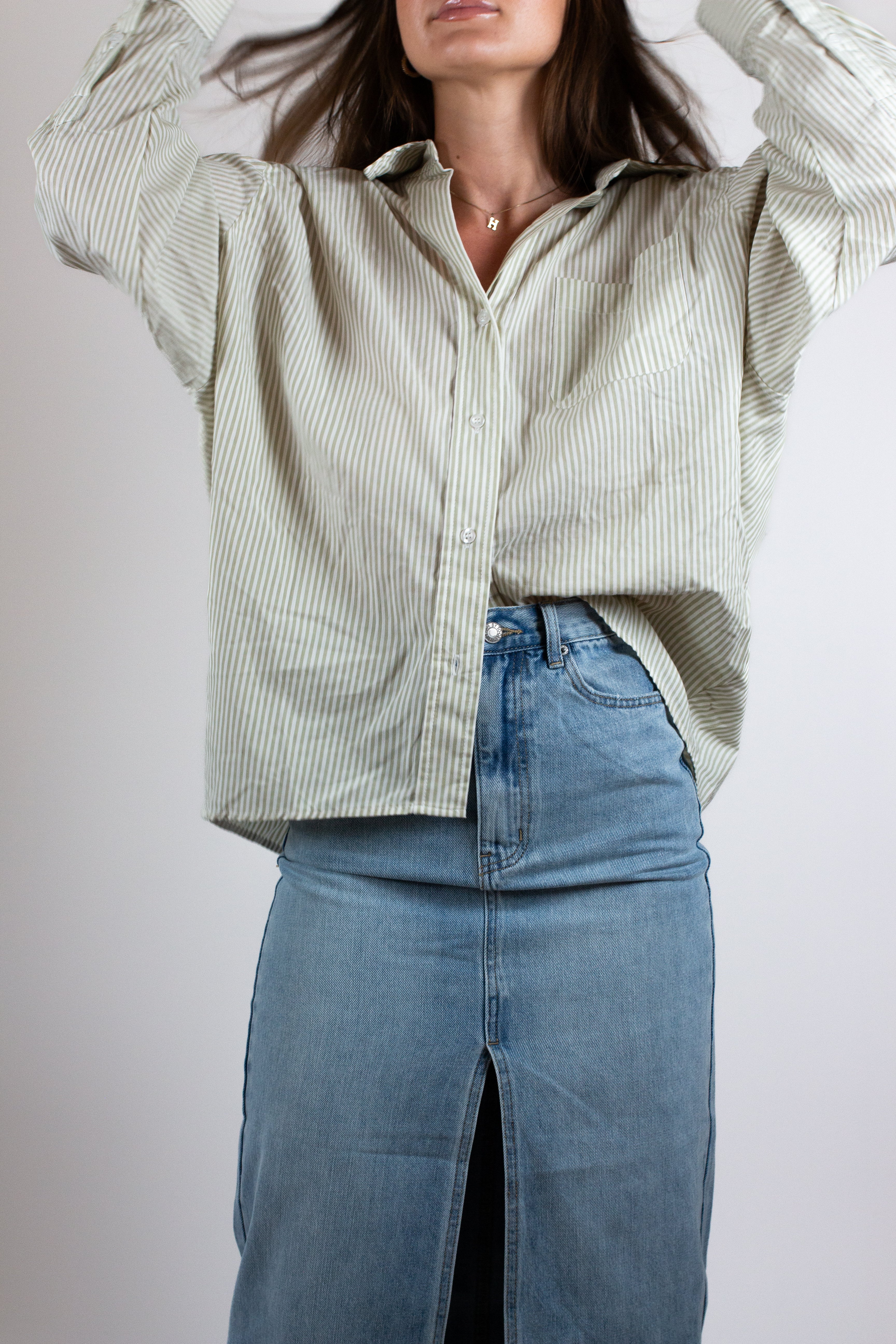 The Oversized Striped Button Down
