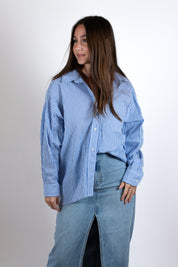 The Oversized Striped Button Down