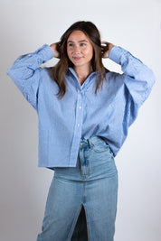 The Oversized Striped Button Down