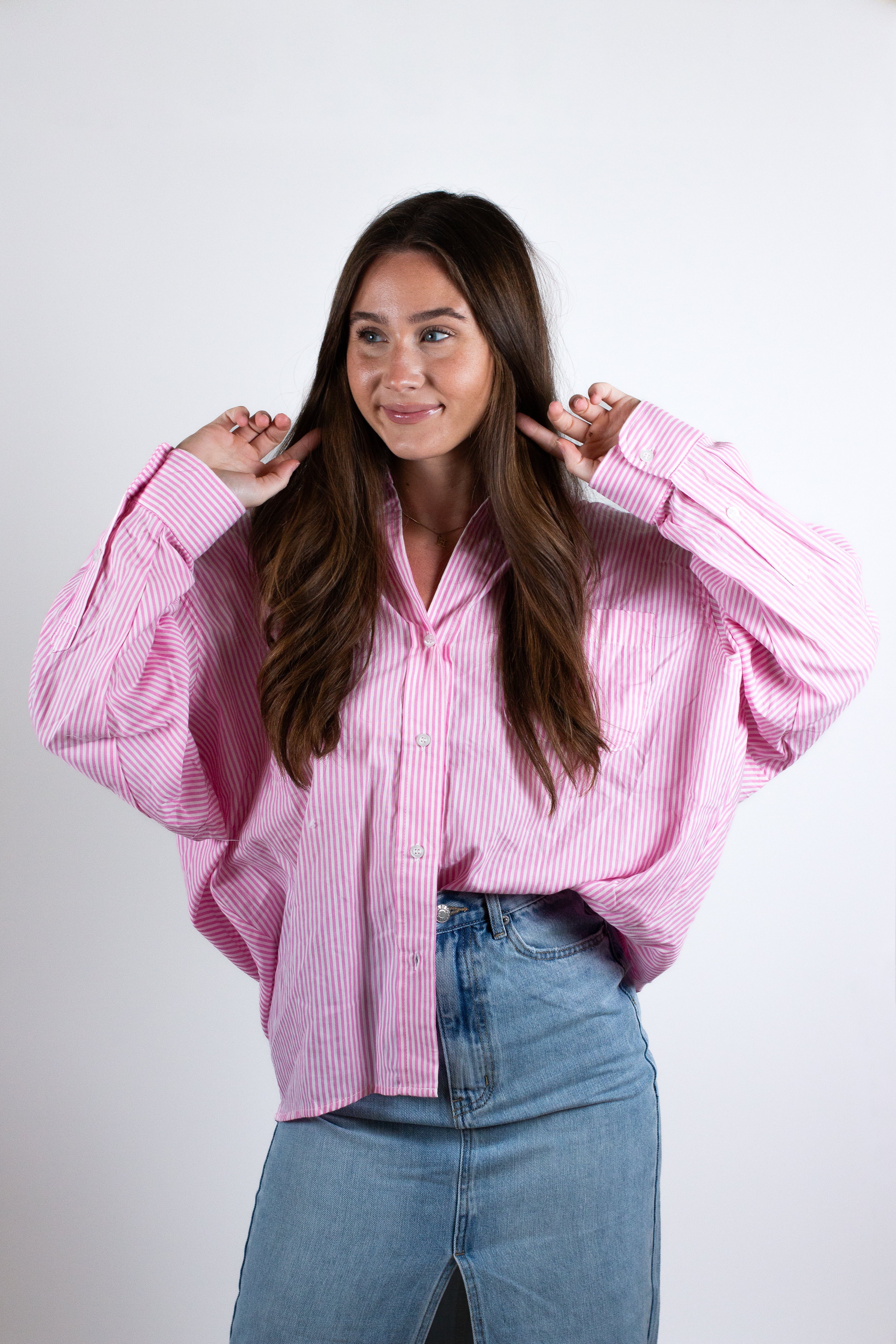 The Oversized Striped Button Down
