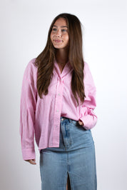 The Oversized Striped Button Down