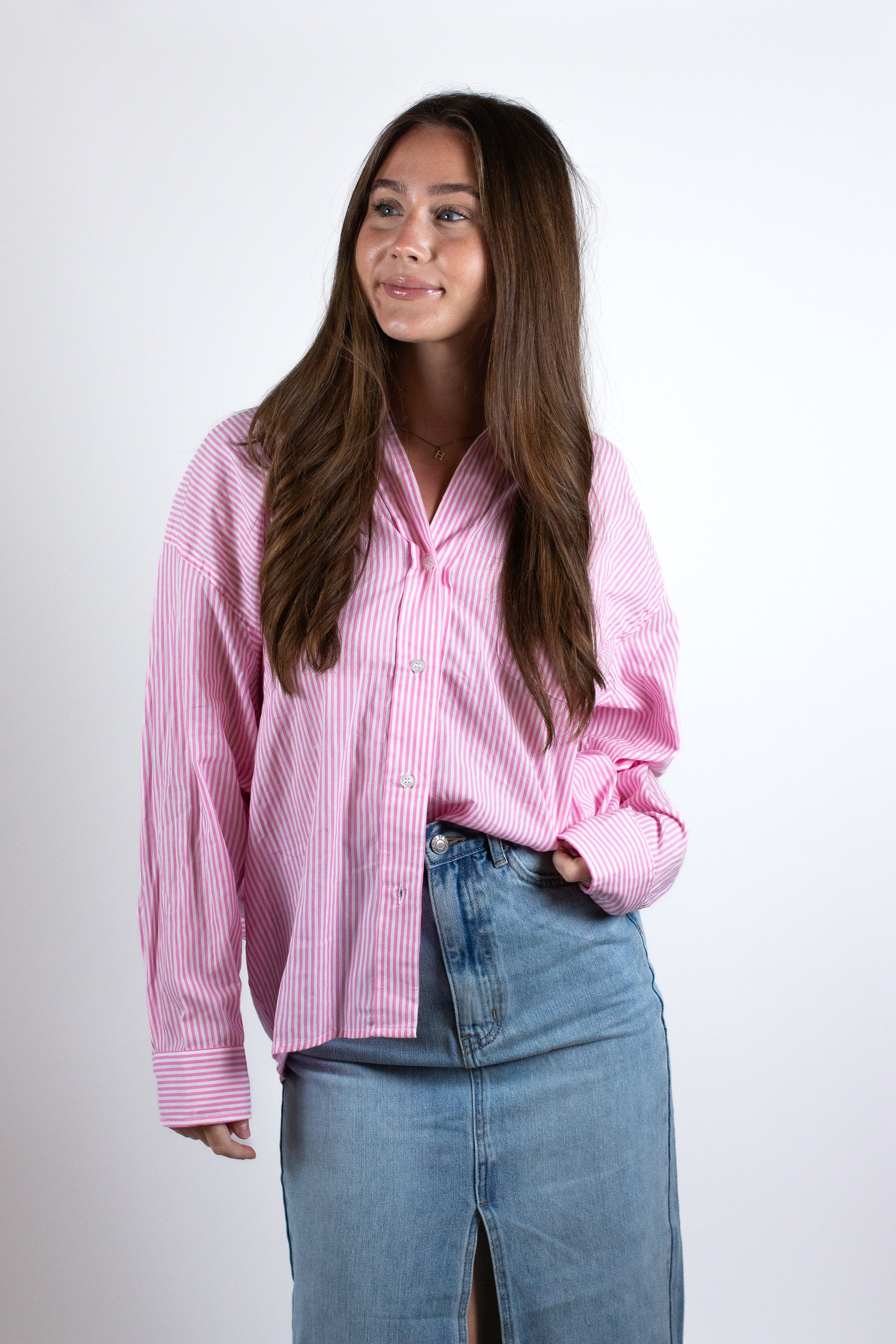 The Oversized Striped Button Down