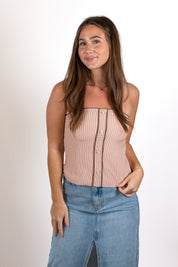 The Striped Button Tube Top