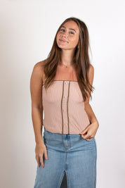 The Striped Button Tube Top